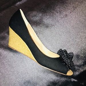 Unisa Linen Espadrille Peep Toe Wedge Sandal 9.5M